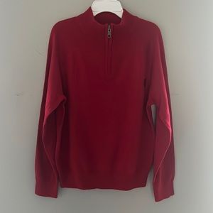 - Class Club Boy's Size 6-7 Red Pullover 1/4 Zipper Long Sleeve Sweater NEW